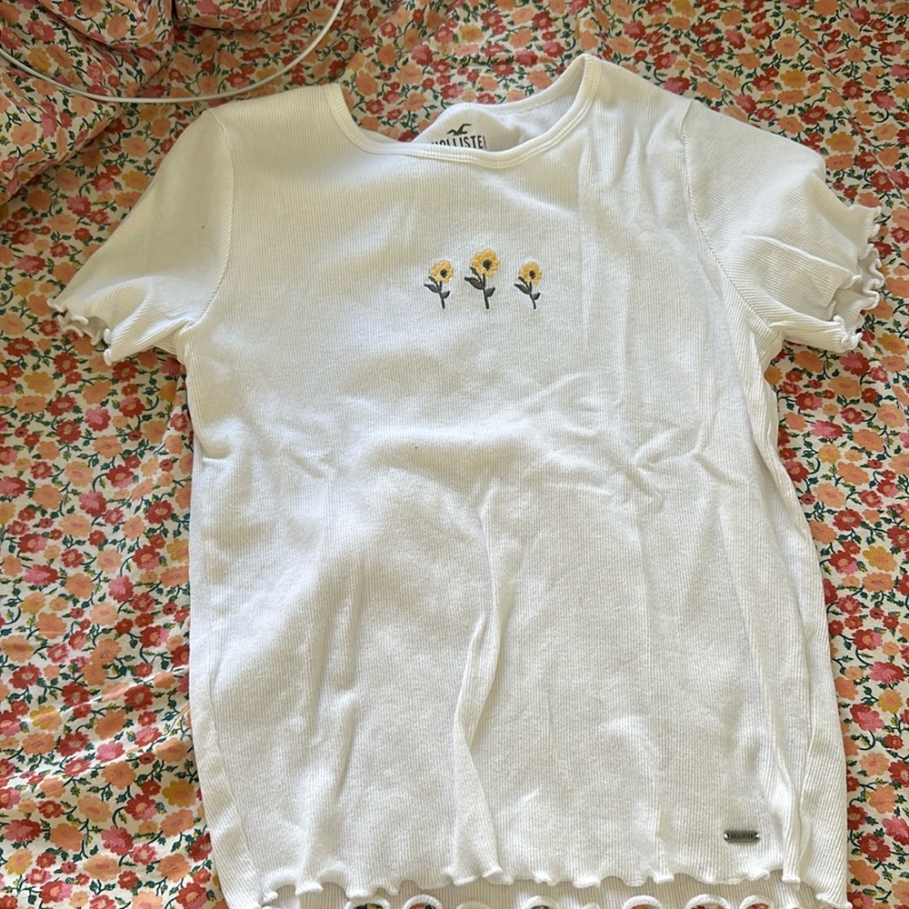 Hollister white baby tee